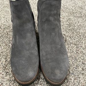 Grey suede boots